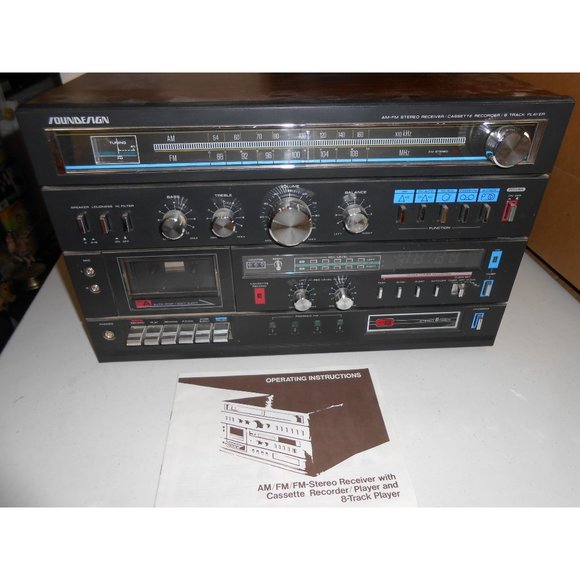SOUNDESIGN 5958 AM/FM Stereo Receiver w/ Cassette Recorder/Player 8 track Player - Picture 1 of 12